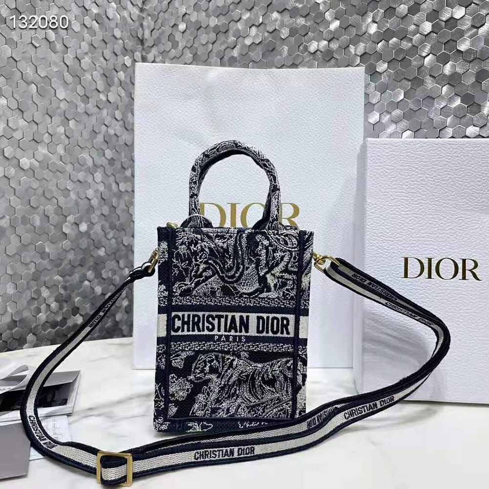 Women's Mini Dior Book Tote Phone Bag, DIOR