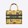 Dior Women Small Dior Book Tote Yellow Multicolor Dior Pixel Zodiac Embroidery
