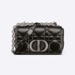 Dior Women Small Dior Caro Bag Black Quilted Macrocannage Calfskin