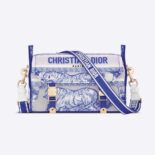 Dior Women Small Diorcamp Bag Transparent Canvas with Fluorescent Blue Toile de Jouy