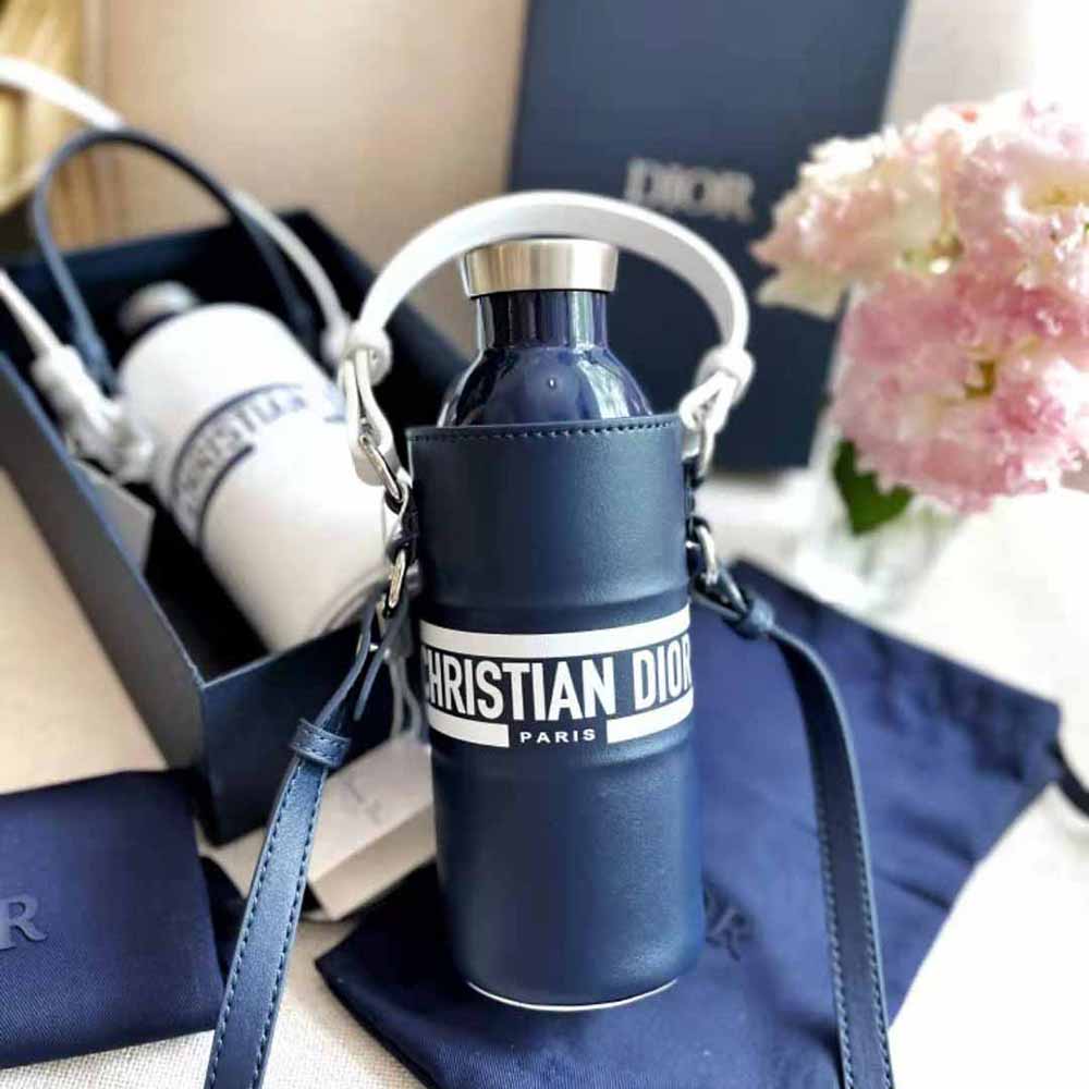 Dior Water Bottle & Bottle Holder Blue Vibe