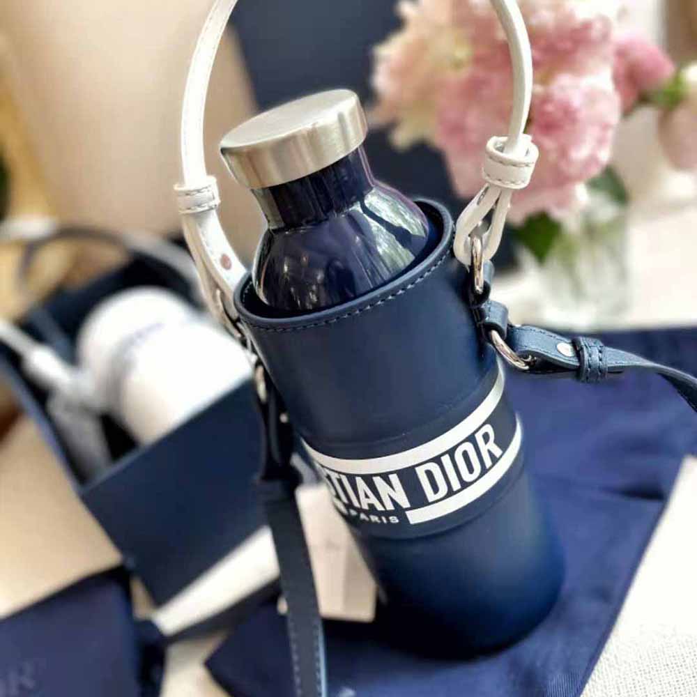 Dior Water Bottle & Bottle Holder Blue Vibe