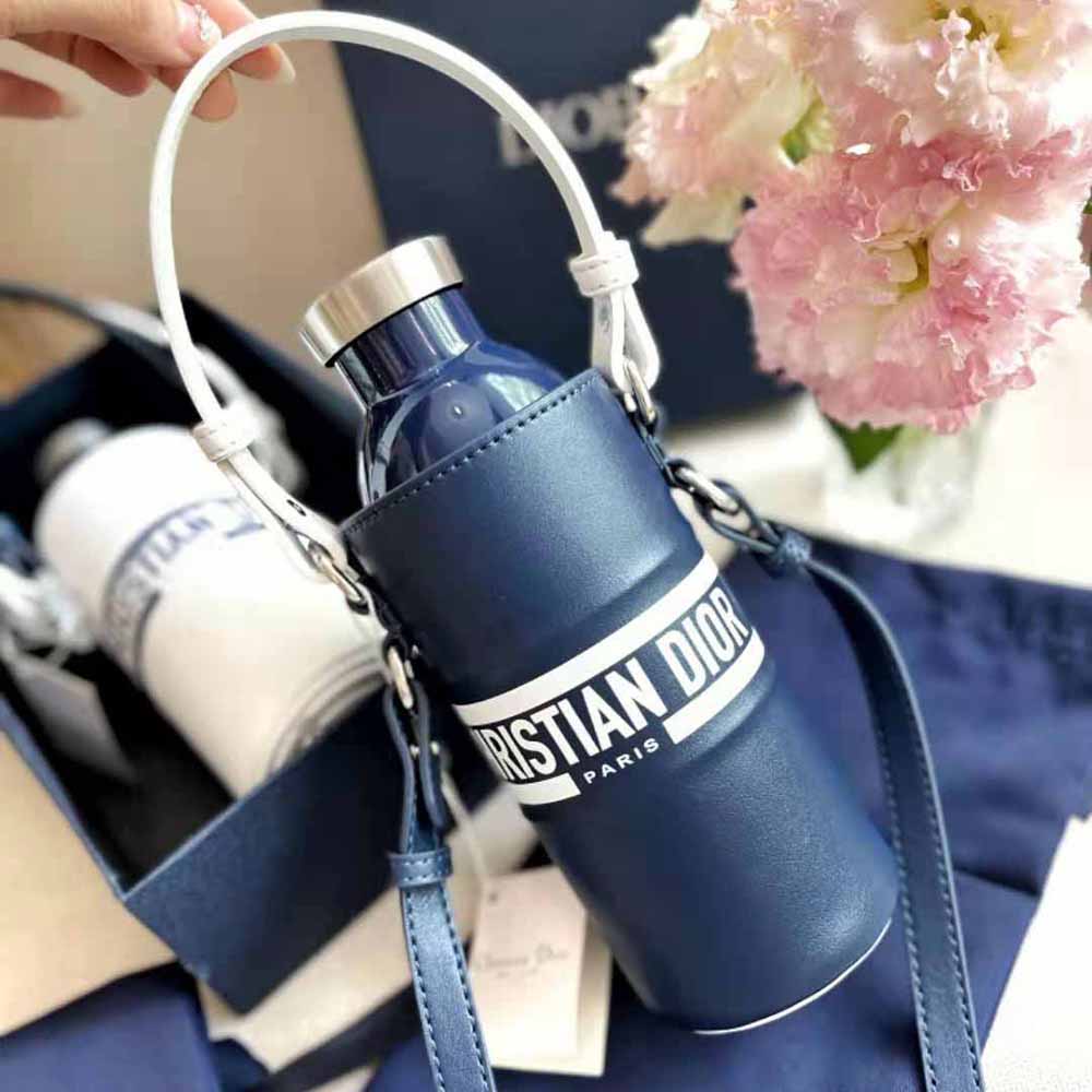 Dior Water Bottle & Bottle Holder Blue Vibe