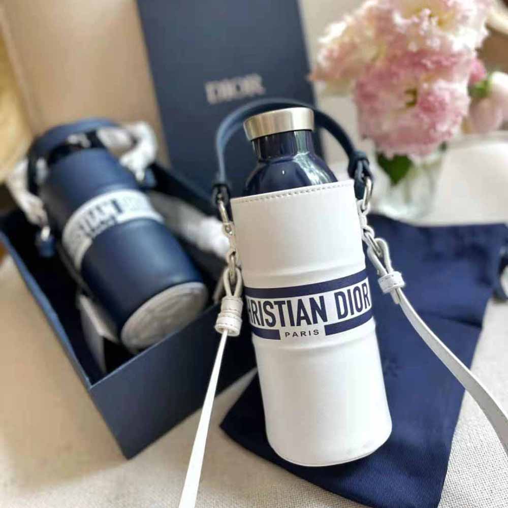 Dior Water Bottle & Bottle Holder Blue Vibe