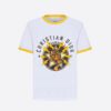 Dior Women Vibe T-shirt White Cotton Jersey with Yellow Tiger Motif