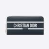 Dior Women Vibe Voyageur Wallet Blue Calfskin