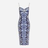 Dolce Gabbana D&G Women Majolica-Print Charmeuse Bustier Dress