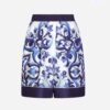 Dolce Gabbana D&G Women Majolica-Print Twill Pajama Shorts