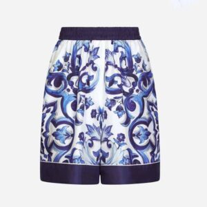 Dolce Gabbana D&G Women Majolica-Print Twill Pajama Shorts
