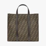 Fendi Men Shopper FF Jacquard Fabric Bag