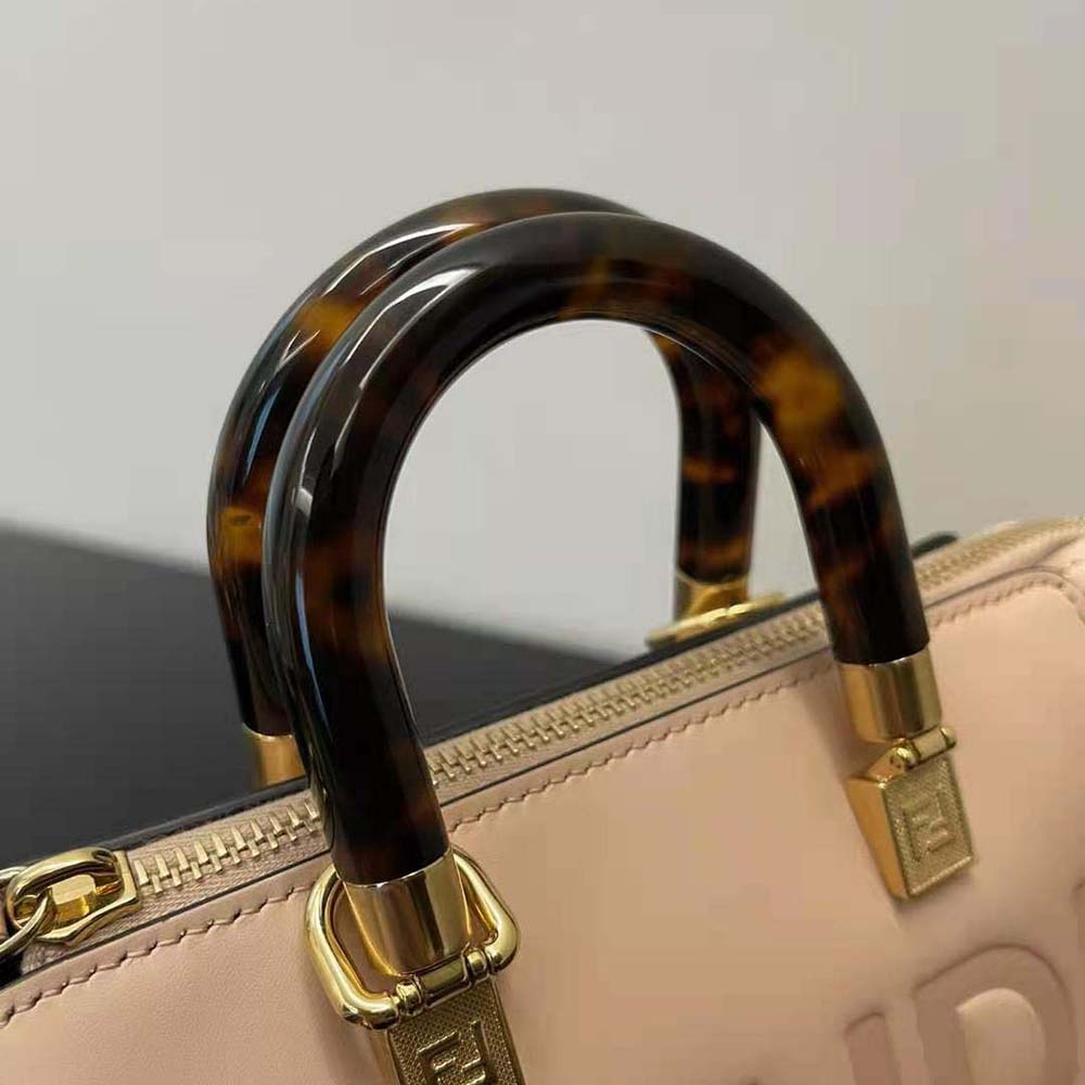 By The Way Mini - Small Boston bag in light pink leather, Fendi
