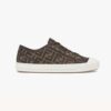 Fendi Women Domino Brown FF Fabric Low-Tops