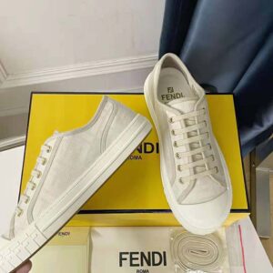 Fendi Women Domino White FF Fabric Low-Tops