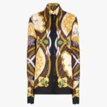 Fendi Women Fendace Multicolor Silk Shirt with Concealed Buttons