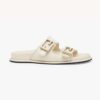 Fendi Women Fendi Feel White Leather Slides