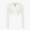 Fendi Women Long-Sleeved V-Neck White Viscose Cardigan