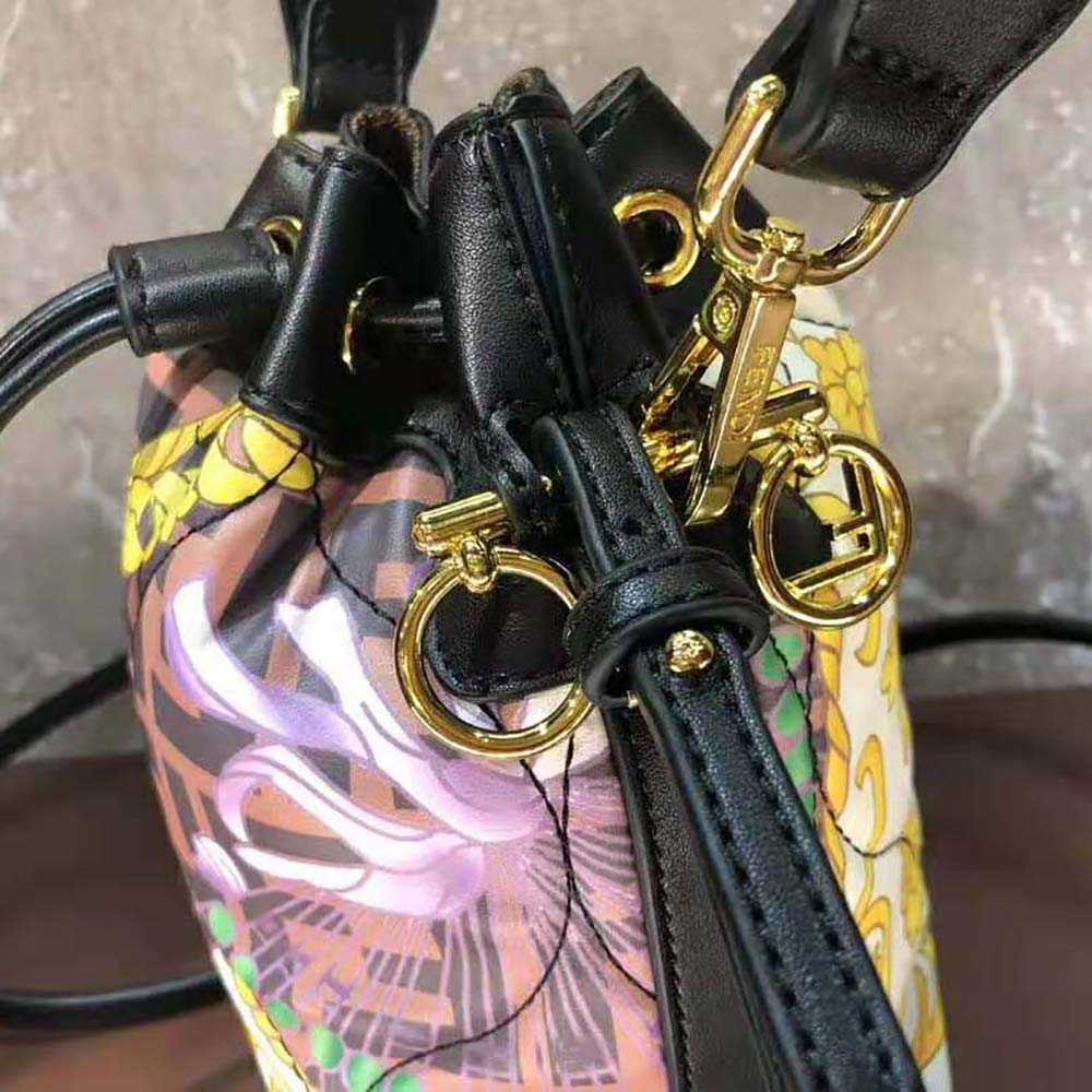 Fendi Women Mon Tresor Fendace Mini Bag in Multicolor Silk Print 8 Fendi Women Mon Tresor Fendace Mini Bag in Multicolor Silk Print - Image 8