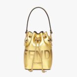 Fendi Women Mon Tresor Gold Laminated Leather Mini Bag