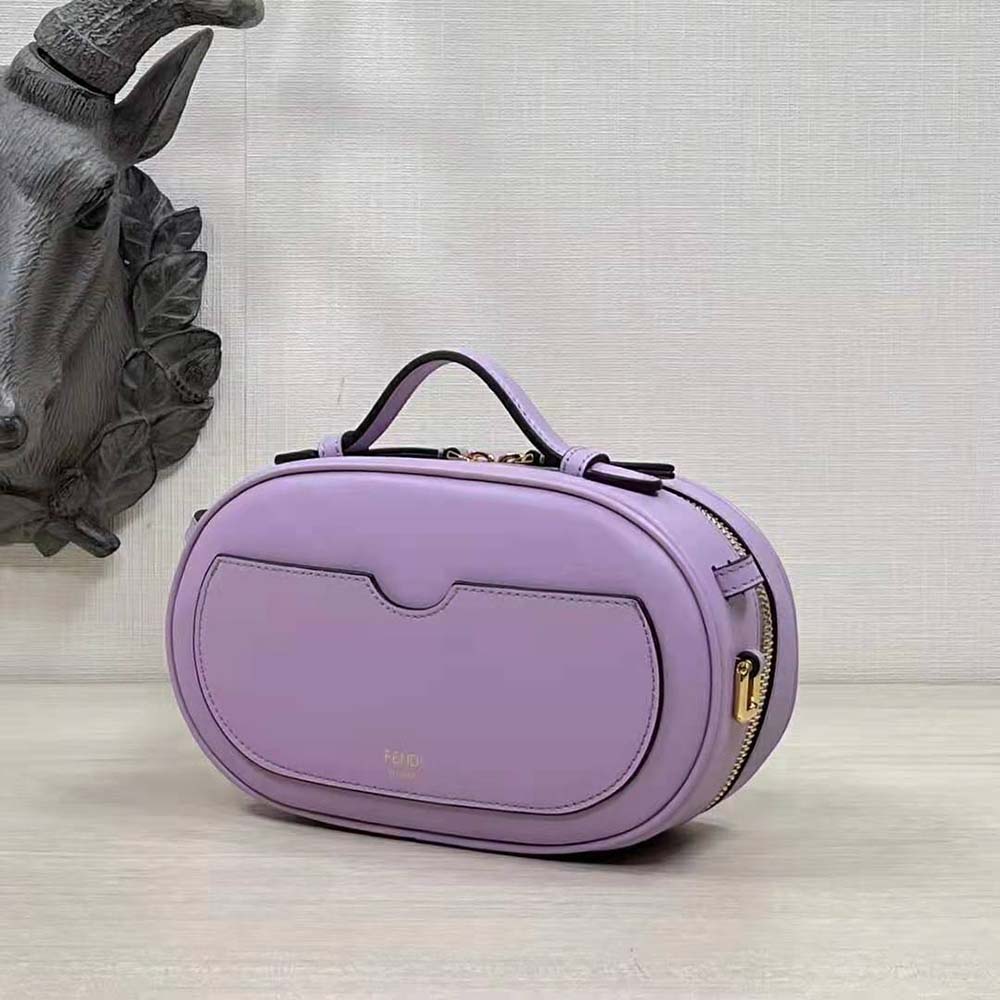 Fendi Women O Lock Mini Camera Case Lilac Leather Mini Bag 4 Fendi Women O Lock Mini Camera Case Lilac Leather Mini Bag - Image 4