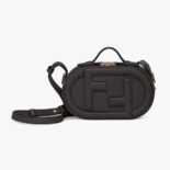 Fendi Women O Lock Mini Camera Case Black Leather Mini Bag