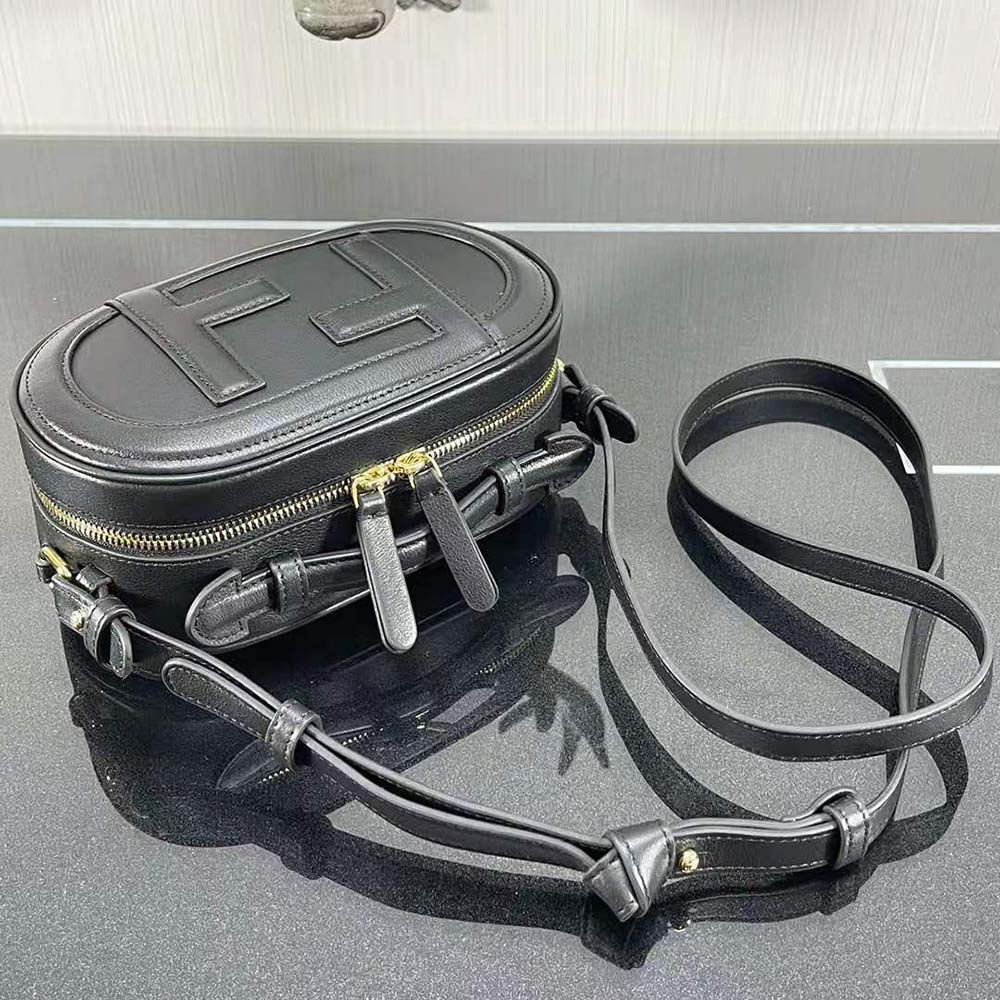 Fendi Women O Lock Mini Camera Case Black Leather Mini Bag 5 Fendi Women O Lock Mini Camera Case Black Leather Mini Bag - Image 5