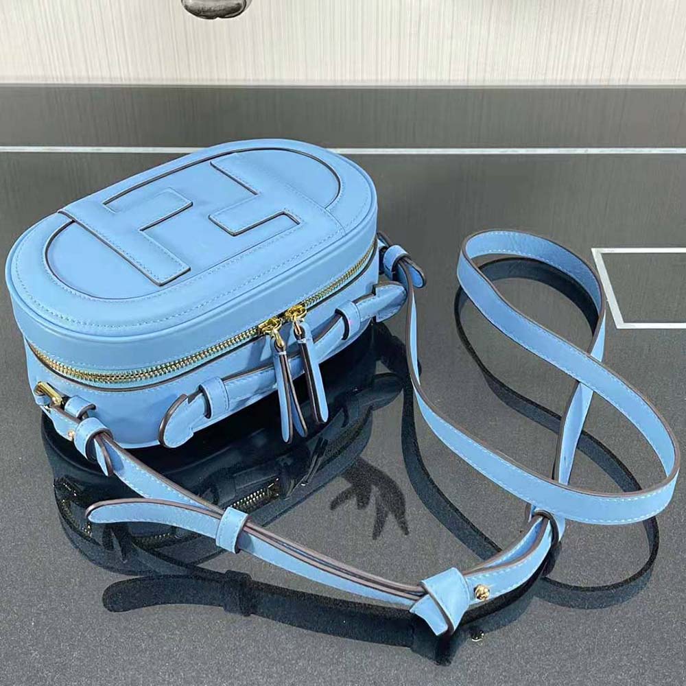 Fendi Women O Lock Mini Camera Case Light Blue Leather Mini Bag 5 Fendi Women O Lock Mini Camera Case Light Blue Leather Mini Bag - Image 5