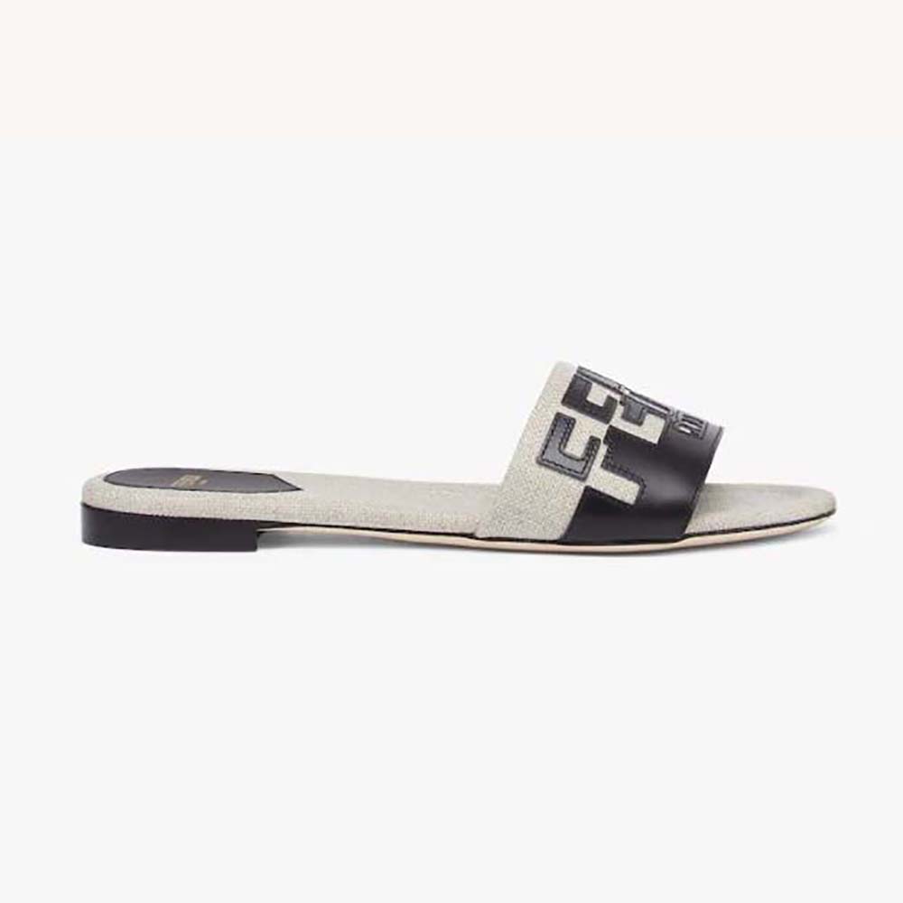 FF Women Signature Slides Tan Denim Canvas Slide main image 1