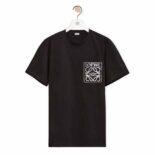 Loewe Men Anagram Fake Pocket T-shirt in Cotton-Black