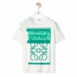 Loewe Women Anagram Print T-shirt in Cotton-Green