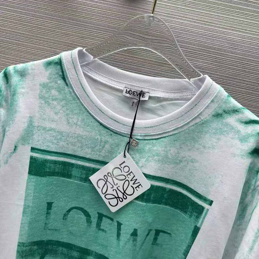 LOEWE Anagram Embroidered T-shirt Old Military Green Men's - SS22 - US