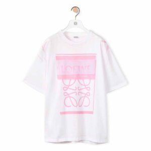 Loewe Women Photocopy Anagram T-shirt in Cotton-Pink