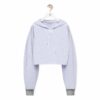 Loewe Women Striped Hooded Top in Cotton-Blue