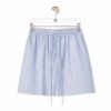 Loewe Women Striped Shorts in Cotton-Blue