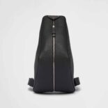 Prada Men Leather Backpack Equipped with Adjustable Straps and Zipper Closure