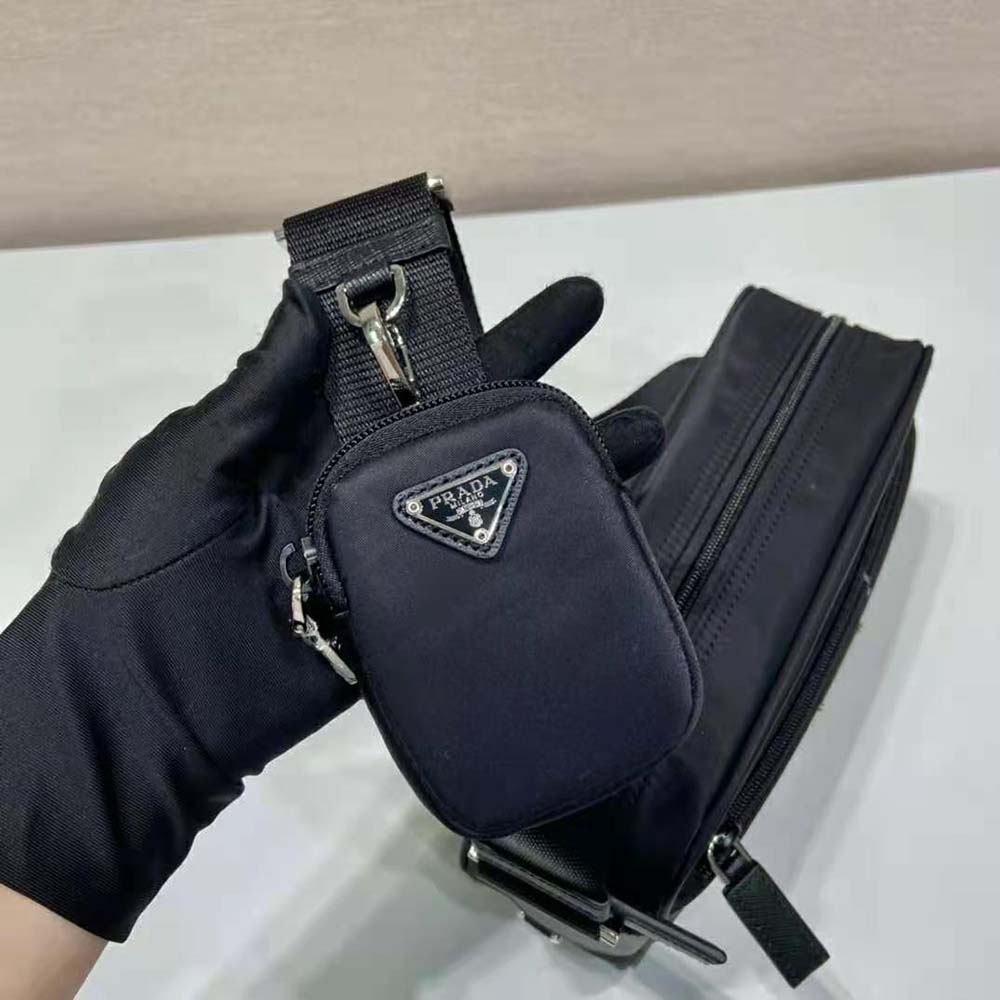 Re-Nylon Saffiano Leather Tote Bag Enameled Metal Triangle Logo-Print  Lining Detachable Adjustable Nylon Tape Strap Handbags Shoulder Crossbody  Purse U98L# - China Bag and Women Handbag price