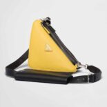 Prada Men Saffiano Leather and Leather Shoulder Bag-Yellow