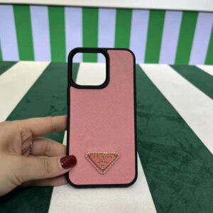 Prada Wome Saffiano Cover for IPhone 12 Mini-Pink