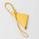 Prada Wome Saffiano Leather Keychain Trick-Yellow