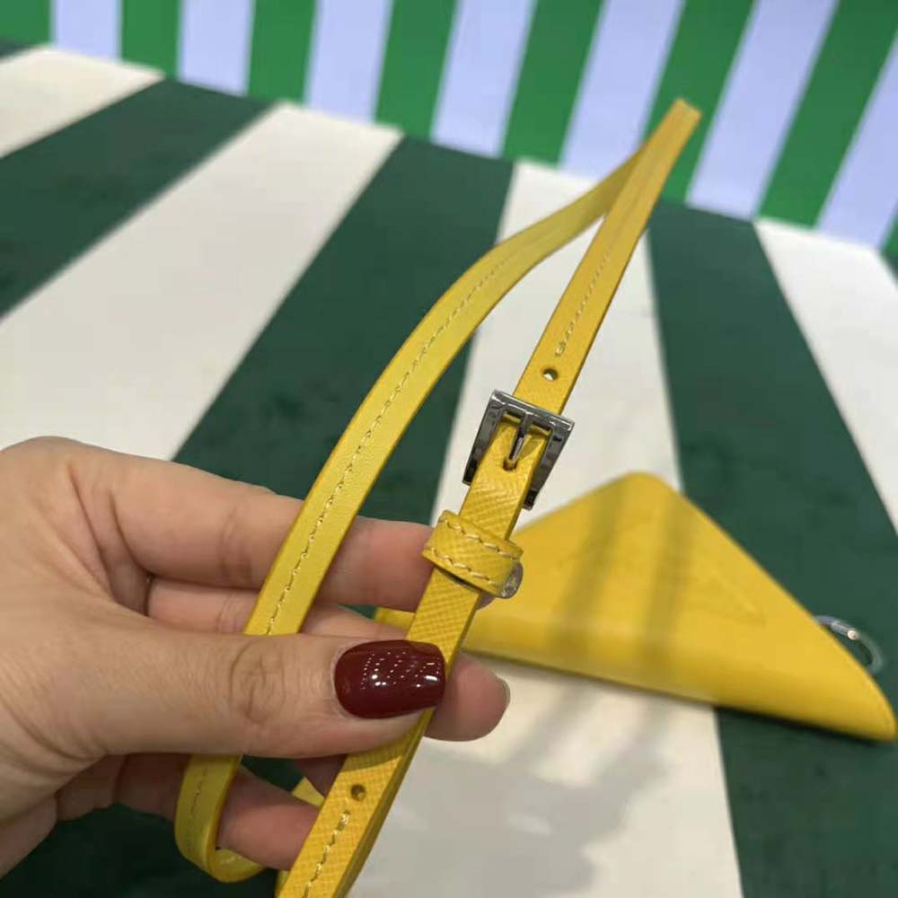 Prada Wome Saffiano Leather Keychain Trick-Yellow 7 Prada Wome Saffiano Leather Keychain Trick-Yellow - Image 7