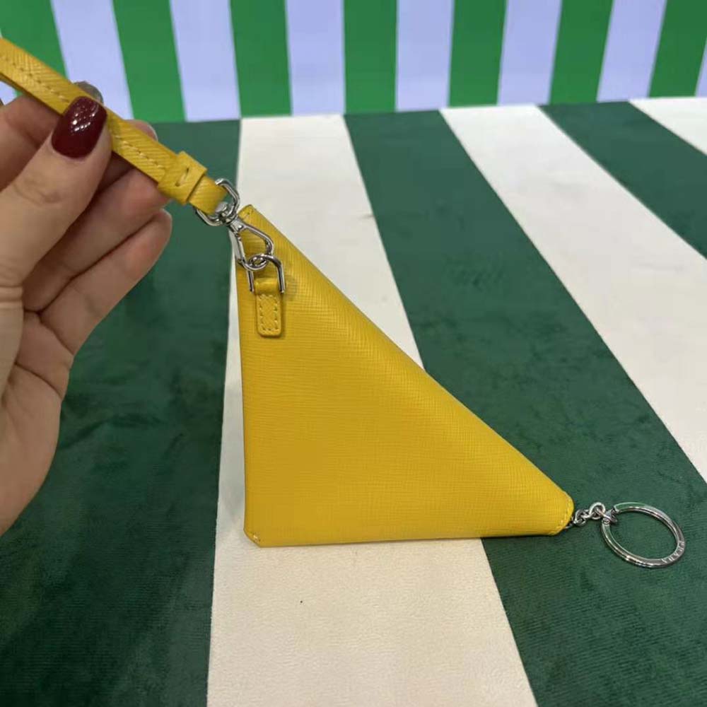 Prada Wome Saffiano Leather Keychain Trick-Yellow 5 Prada Wome Saffiano Leather Keychain Trick-Yellow - Image 5