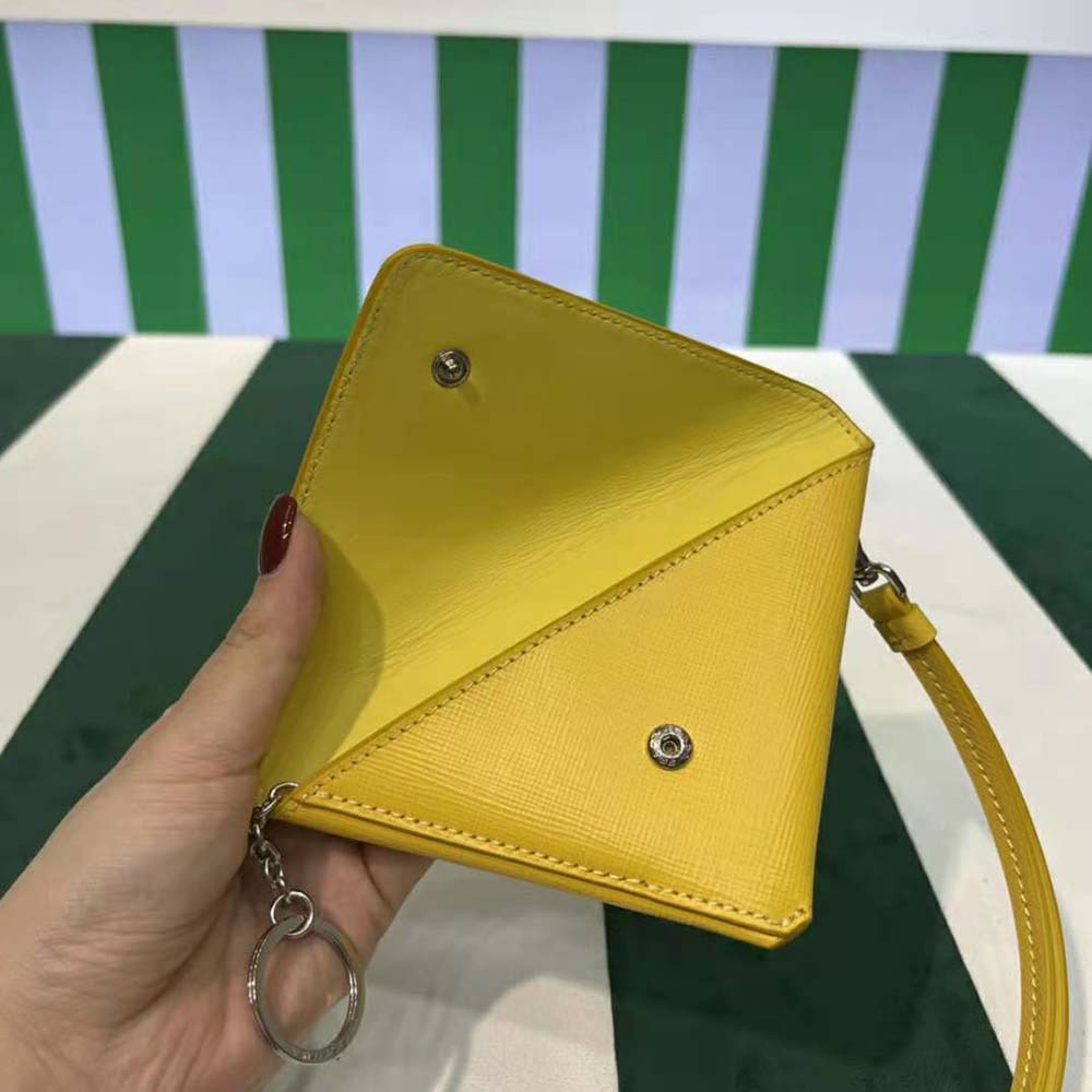 Prada Wome Saffiano Leather Keychain Trick-Yellow 9 Prada Wome Saffiano Leather Keychain Trick-Yellow - Image 9
