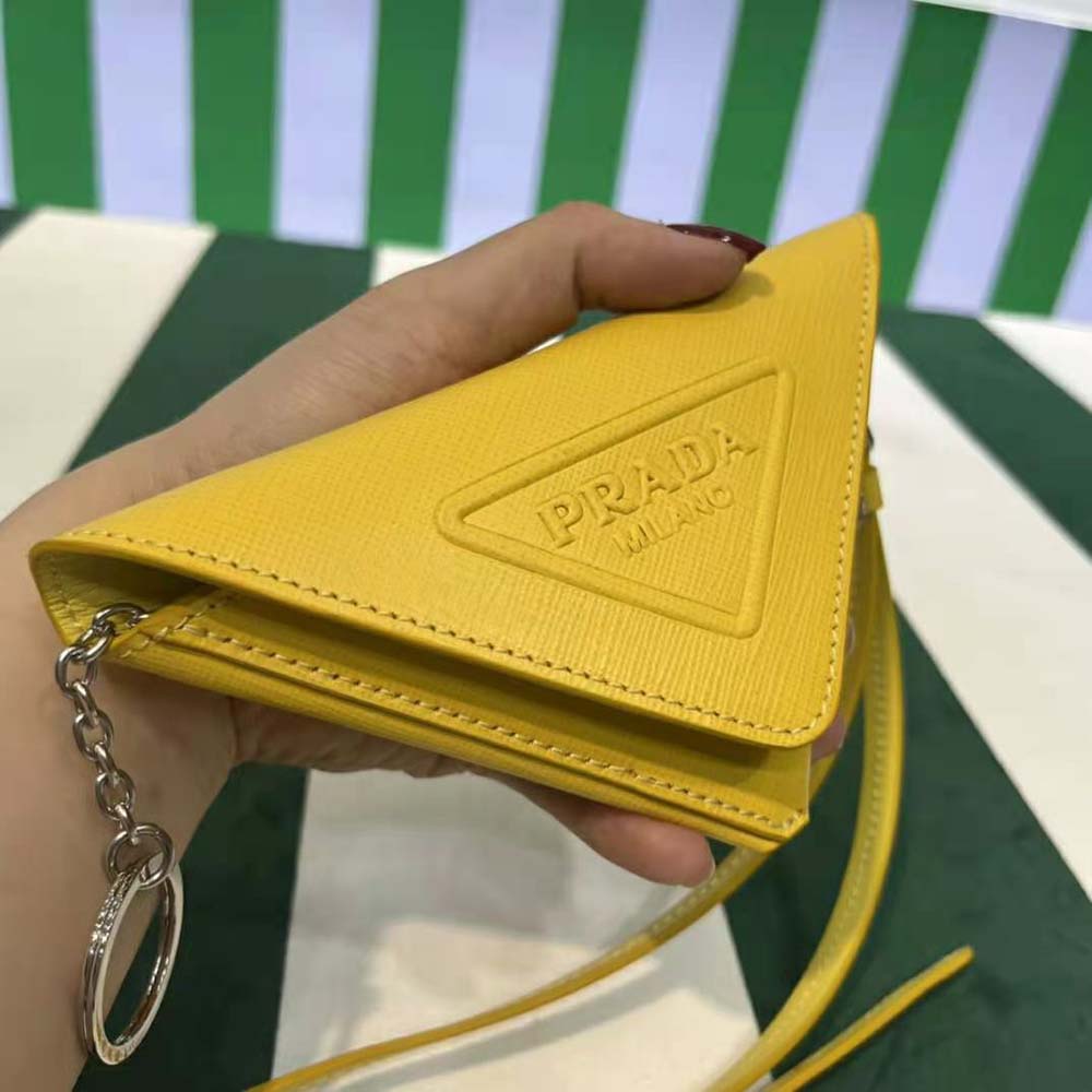 Prada Wome Saffiano Leather Keychain Trick-Yellow 6 Prada Wome Saffiano Leather Keychain Trick-Yellow - Image 6