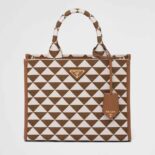 Prada Wome Small Prada Symbole Jacquard Fabric Handbag-Brown