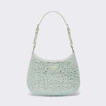 Prada Women Cleo Satin Bag with Crystals-Lime