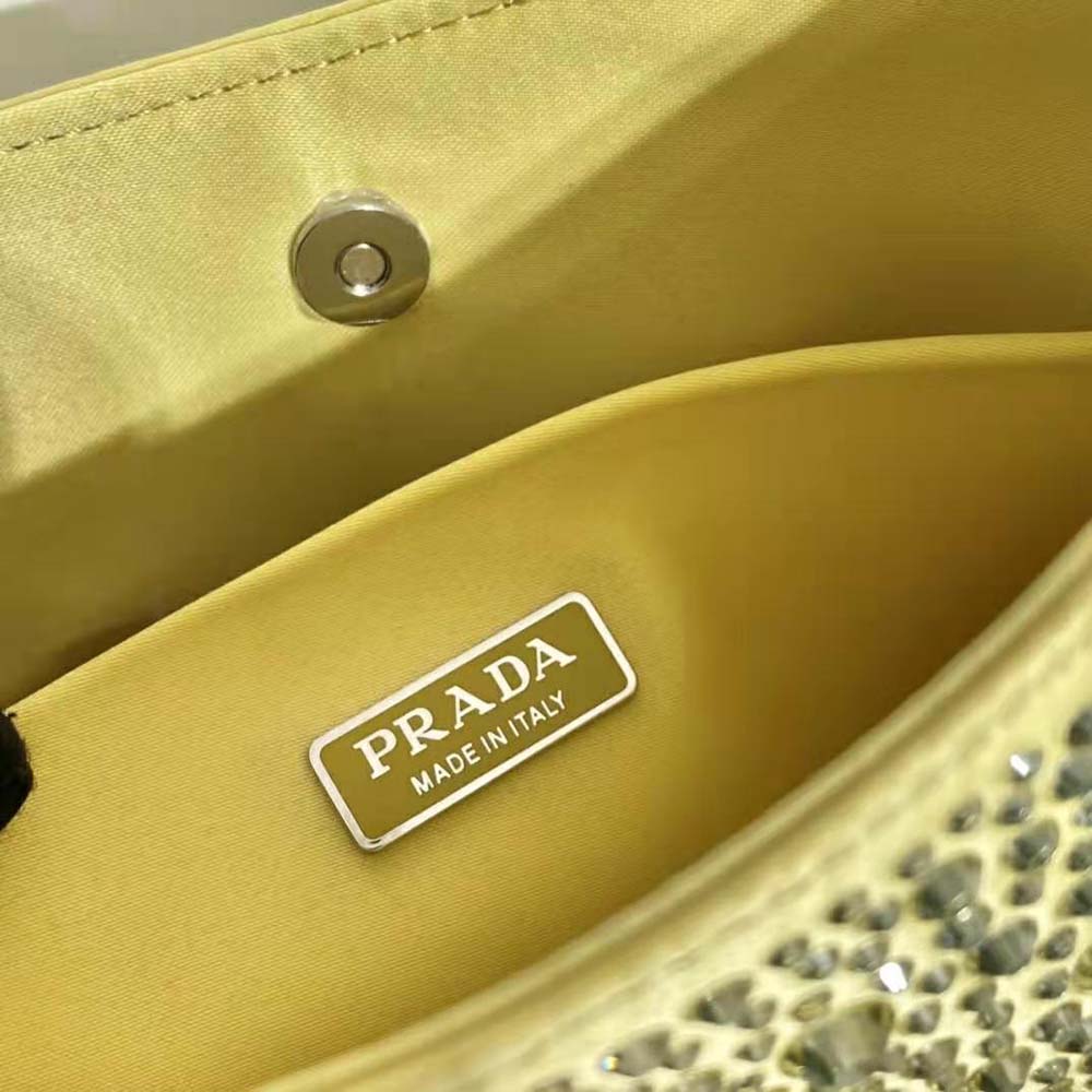 Prada Cleo Satin Bag With Appliqués Crystals (Black) – The Luxury Shopper