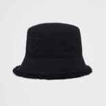 Prada Women Drill Bucket Hat-Black