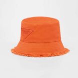 Prada Women Drill Bucket Hat-Orange