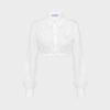 Prada Women Embroidered Poplin Shirt-White
