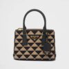 Prada Women Galleria Embroidered Jacquard Fabric Micro-Bag