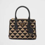 Prada Women Galleria Embroidered Jacquard Fabric Micro-Bag